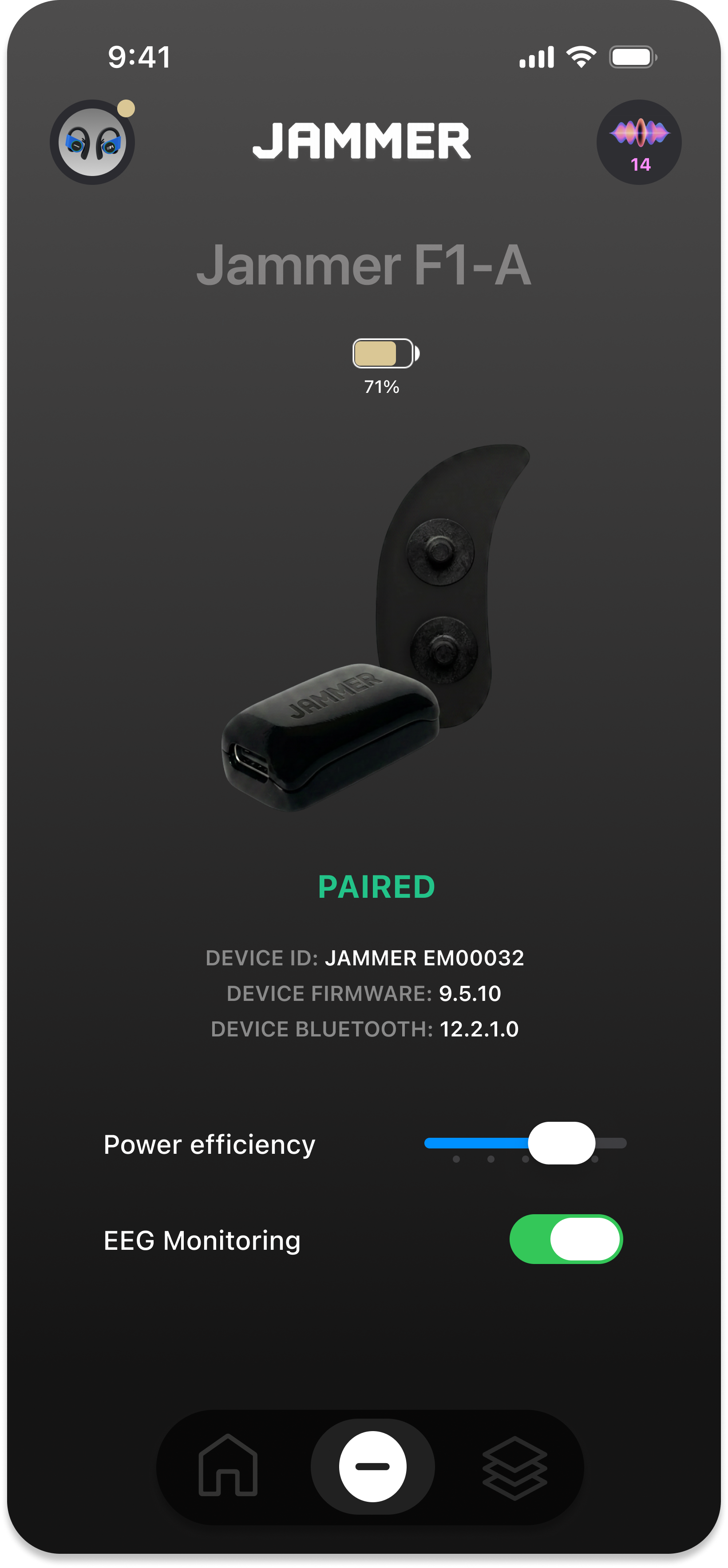 Pair your EEG headset — Jammer F1-B paired